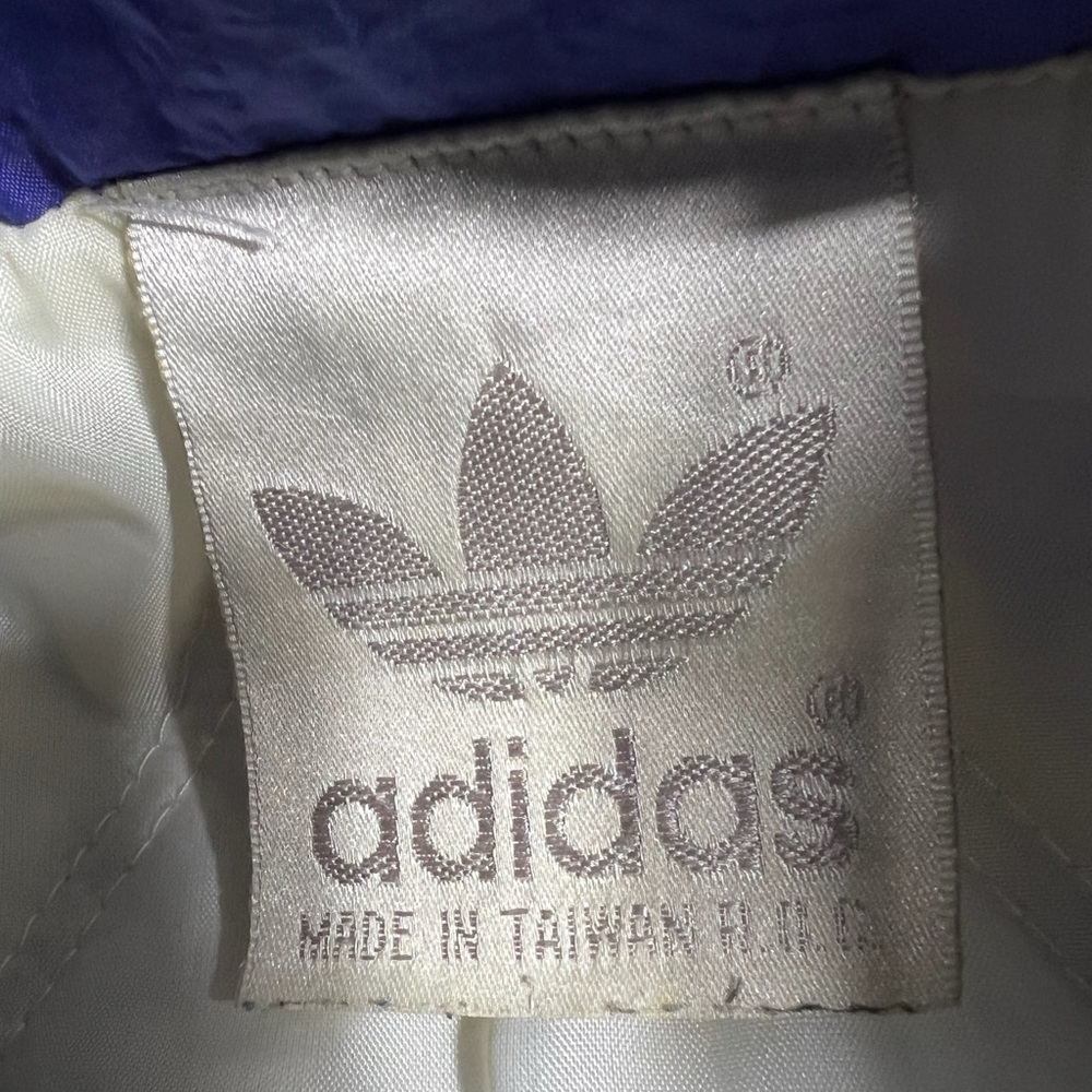 Vintage Adidas Trefoil Purple & Neon Pullover Coat Jacket L Flawed - Picture 7 of 9